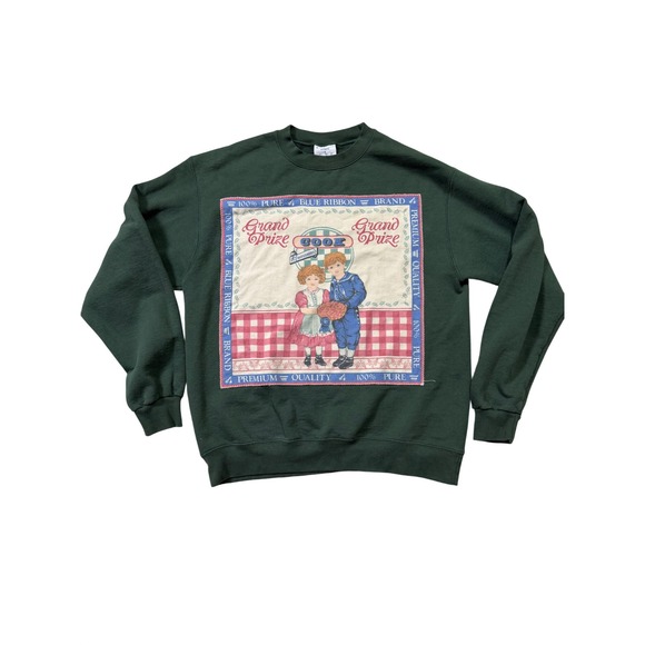 Champion Tops - Champion Repurposed Cottagecore Sweatshirt  Handmade Quilt Patchwork Farmhouse